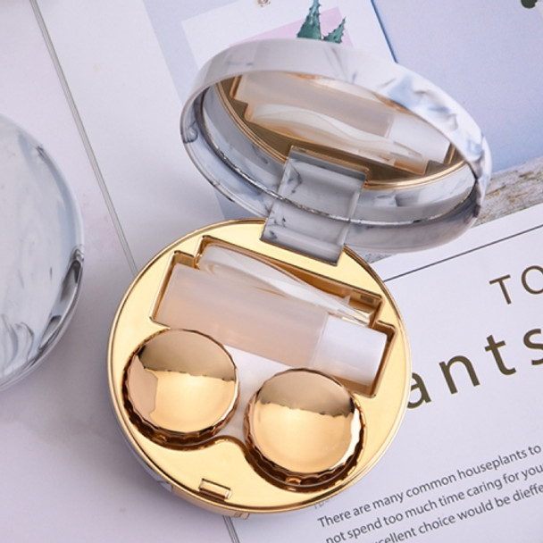 Marbling Plating Color Contact Lens Case Glasses Box(Gold)