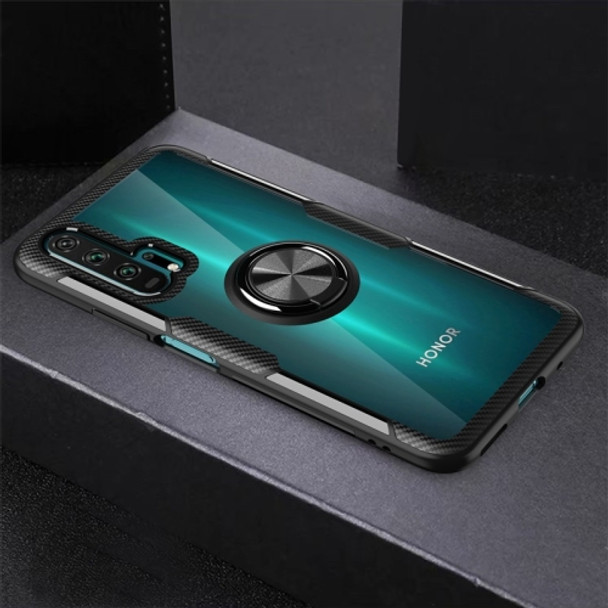 Ultra-thin TPU Protective Case with 360 Degree Rotation Holder for Huawei Honor 20 Pro(Black)