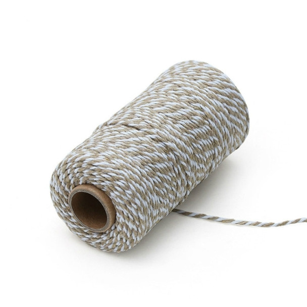 Two-color Cotton Thread Handmade DIY Drawstring Gift Box Packing Rope 2mm Thick (100m / Roll)(13)