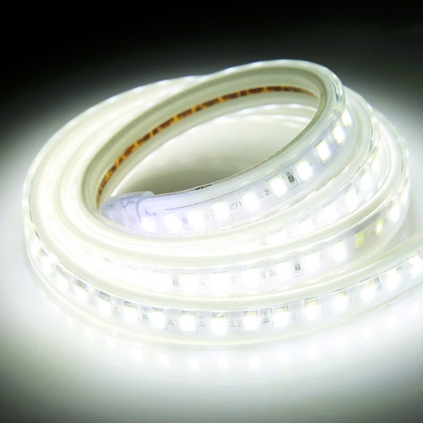 Casing Waterproof LED Light Strip, Length: 1m, IP65 SMD 5730 LED Light Strip with Power Plug, 120 LED/m, AC 220V(White Light)