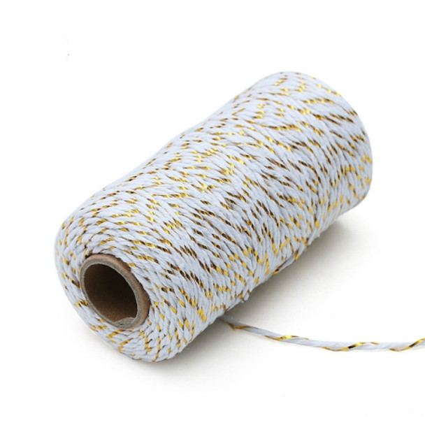 Two-color Cotton Thread Handmade DIY Drawstring Gift Box Packing Rope 2mm Thick (100m / Roll)(24)