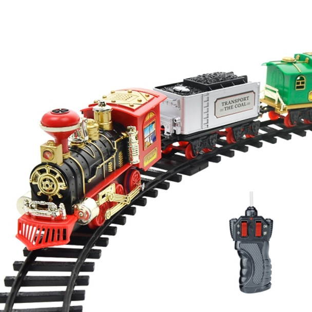 Electric Dynamic Steam RC Track Train Set Simulation Model Toy for Children Rechargeable Children Remote Control Toy Set(333-72)