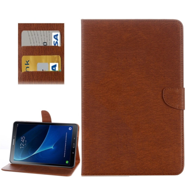 For Galaxy Tab A 10.1 (2016) / P580 Simple Style Horizontal Flip Leather Case with Holder & Card Slots & Wallet (Brown)