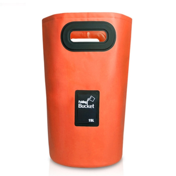 Outdoor Portable Folding Sink PVC Collapsible Bucket, Capacity: 15L (Orange)