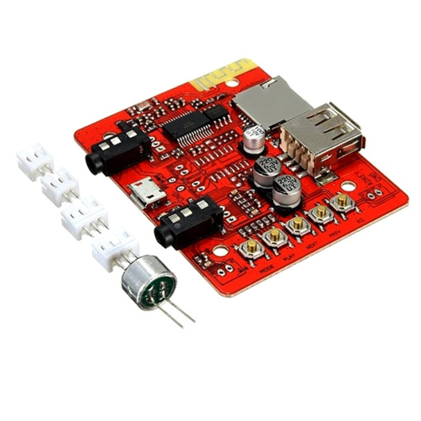 LDTR-WG0183 Stereo Audio Amplifier Module Wireless Bluetooth Receiver, USB Power, Support TF AUX (Red)