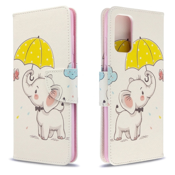 For Galaxy S20 Ultra Colored Drawing Pattern Horizontal Flip Leather Case with Holder & Card Slots & Wallet(Umbrella Elephant)