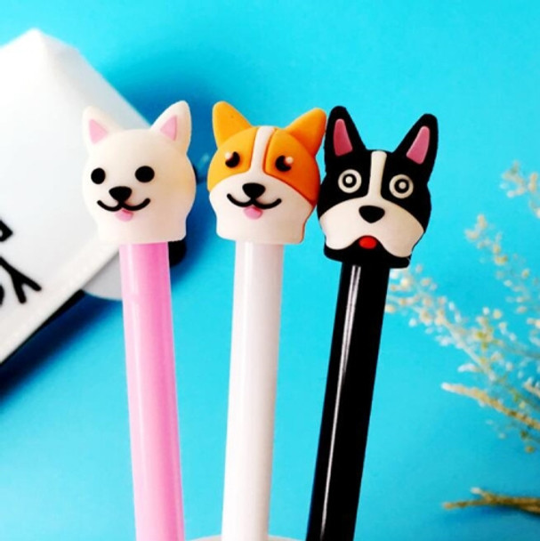 4 PCS  3D Puppy Shape Pen Office Stationery Student Writing Supplies, Random Color Delivery, Written:0.5mm(Black)