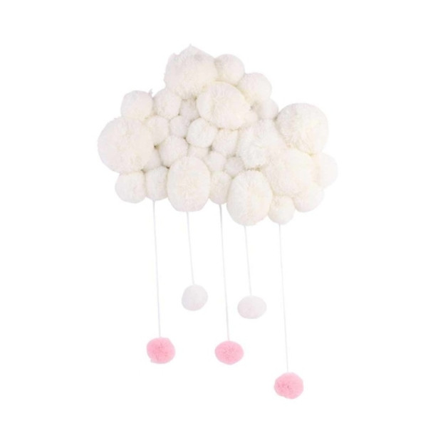 DIY Children Room Girl Room Decoration Hair Ball String Ornaments(White)