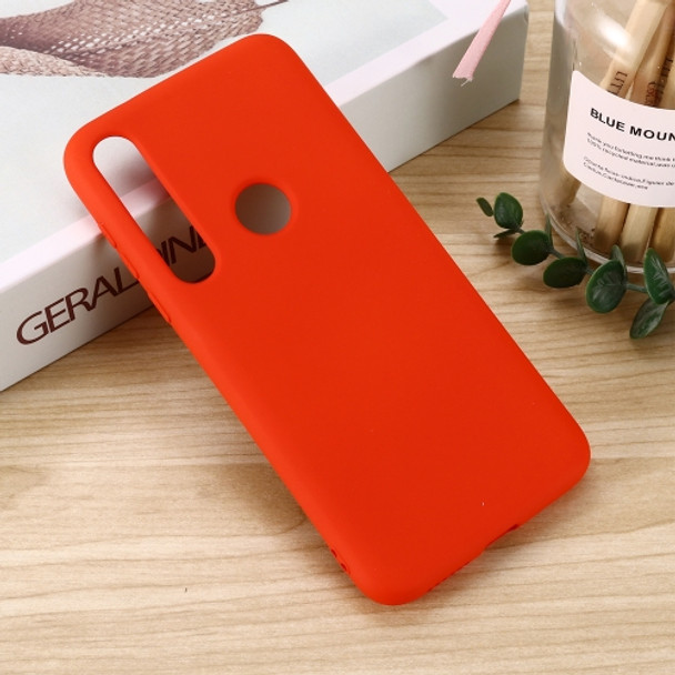 For Motorola G8 Plus Solid Color Liquid Silicone Shockproof Coverage Case(Red)