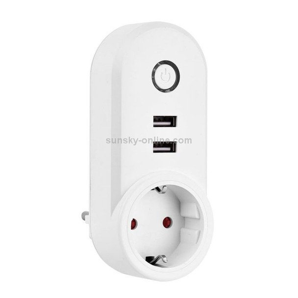 ZigBee 3.0 Dual USB Smart Socket Switch, EU Plug (White)