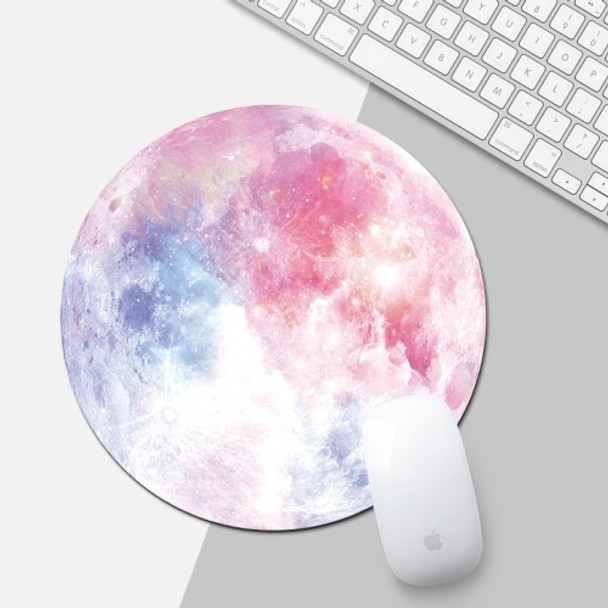 Rainbow Color Moon Pattern Circular Mouse Pad, Diameter: 22cm