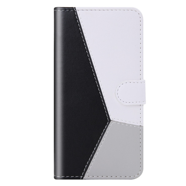 For Xiaomi Mi A3 Lite / Mi CC9 Tricolor Stitching Horizontal Flip TPU + PU Leather Case with Holder & Card Slots & Wallet(Black)