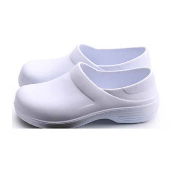 Chef Shoes Non-slip Kitchen Shoes Canteen Chef Cleaning Work Shoes Hotel Work Shoes, Size:41(White)