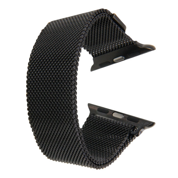 For Apple Watch 38mm Milanese Loop Magnetic Stainless Steel Watchband(Black)