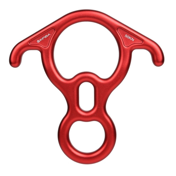 XINDA XD8602 Climbing Rescue Figure 8 Descender with Bent-ear Rappelling Gear Belay Device(Red)