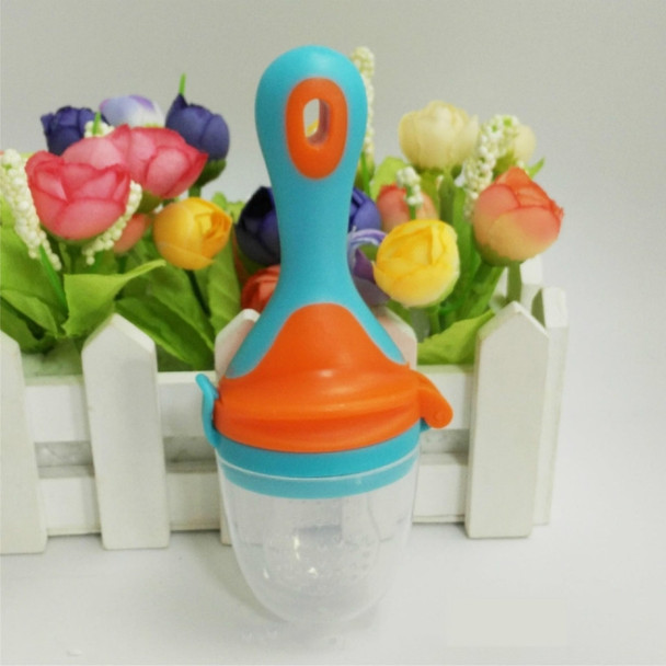 Infant Fruit and Vegetable Pacifier Bite Baby Food Supplement Feeder, Size:L(Blue)