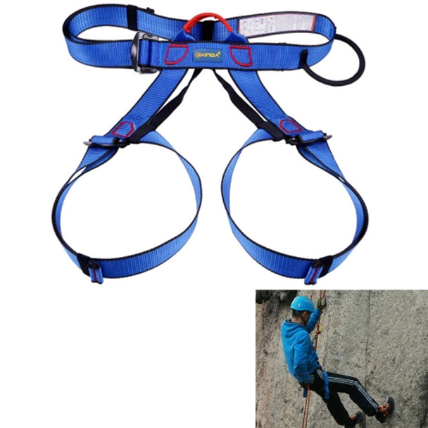 Climbing Harness Safe Seat Belt for Rock High Level Caving Climbing Adjustable Rappelling Equipment Half Body Guard Protect(Blue)