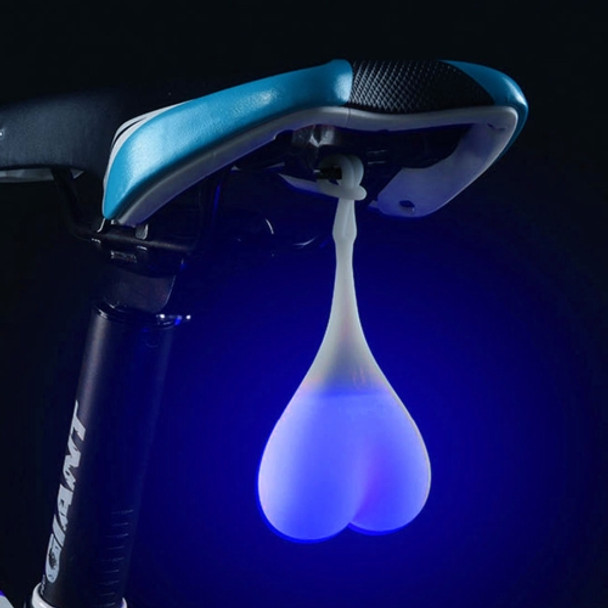 Heart Shaped Blue Light Warning Taillight Bicycle Silicone Hanging LED Night Light