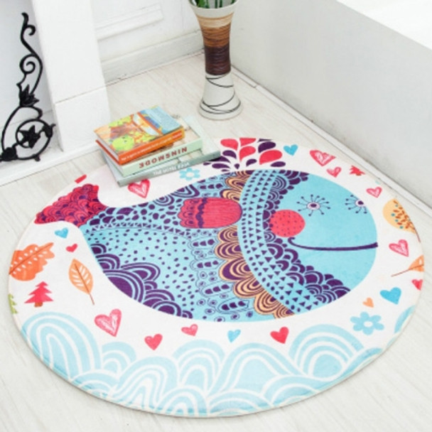 Cute Hand-painted Animal Carpet Round Mat Chair Cushion Baby Crawling Floor Mat Pad, Size: Diameter 70cm(Blue Whale)