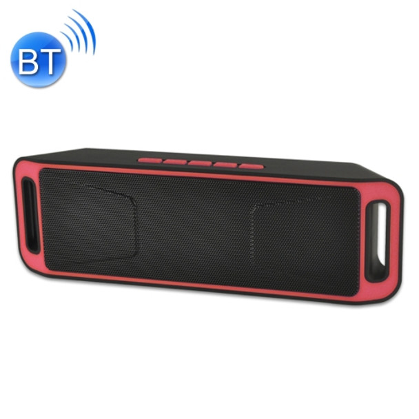 SC208 Multifunctional Card Music Playback Bluetooth Speaker, Support Handfree Call & TF Card & U-disk & AUX Audio & FM Function(Red)