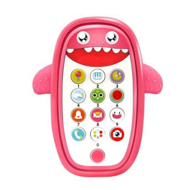 Children Intelligent Early Education Learning Baby Simulation Mobile Phone Toy, English Version(Pink)