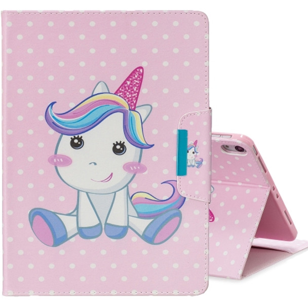 For iPad Pro 11 inch ?2018? Colored Drawing Pattern Horizontal Flip Leather Case with Holder & Card Slot & Wallet(Cute Unicorn)