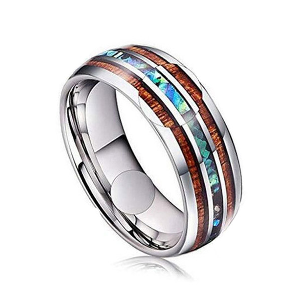 2 PCS Ceramic Tungsten Steel Dragon Texture Ring for Men, Ring Size:10