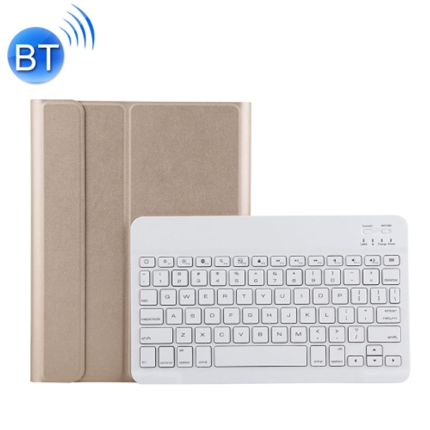 FT-1030E Bluetooth 3.0 ABS Brushed Texture Keyboard +  Skin Texture Leather Case for iPad Air / Air 2 / iPad Pro 9.7 inch, with Pen Slot / Magnetic / Sleep Function (Gold)