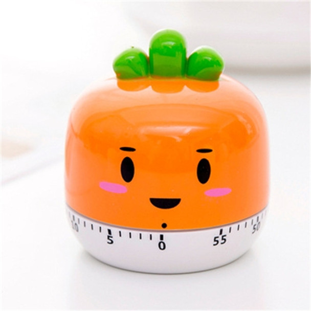 Creative Cartoon Fruit Shape Multi-Function Rotary Timer Learning Work Efficiency Time Manager(Carrot)