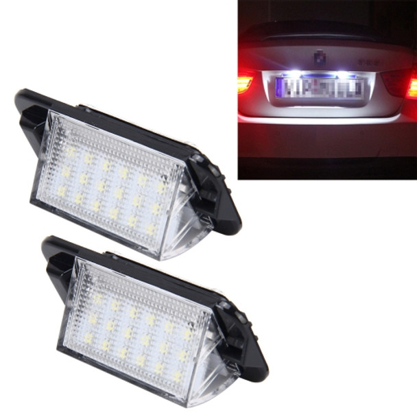 2 PCS License Plate Light with 18  SMD-3528 Lamps for BMW E36(1992-1998)?2W 120LM, 6000K, DC12V (White Light)