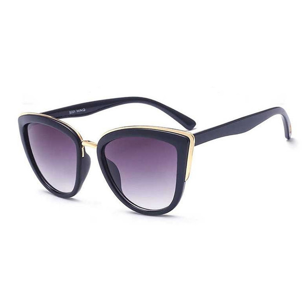 Fashion Cat Eye  Vintage Gradient Glasses UV400 Sunglasses for Ladies(Black)