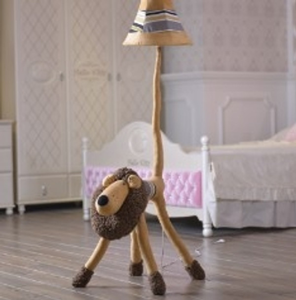 Creative Plush Animal Floor Lamp Bedroom Decoration Lamp(Lion)
