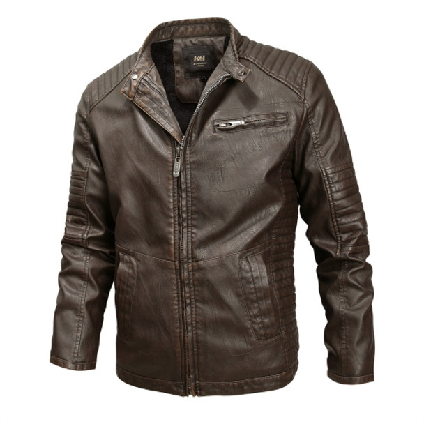 Fashionable Men Leather Jacket (Color:Coffee Size:L)