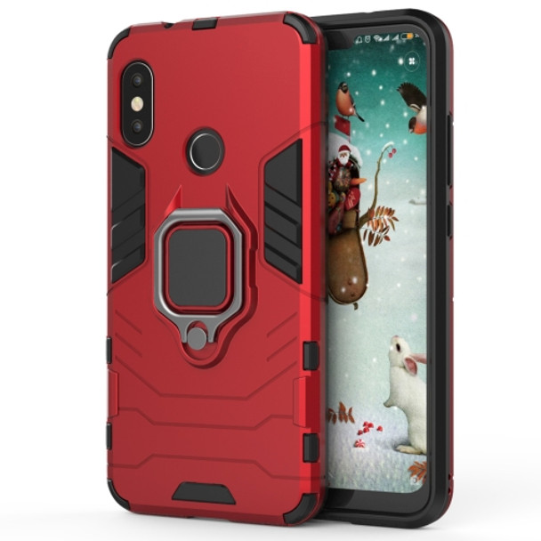 PC + TPU Shockproof Protective Case for Xiaomi Redmi 6 Pro / MI A2 lite, with Magnetic Ring Holder (Red)