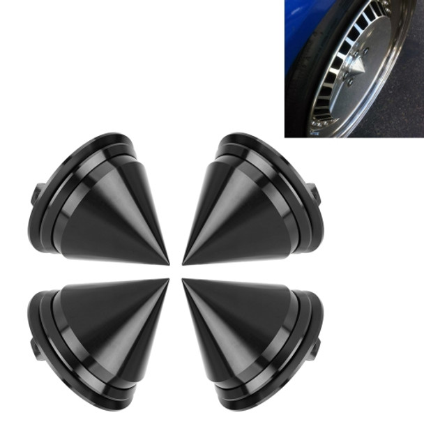 4 PCS Car Tyre Hub Centre Cap Cover (Black)