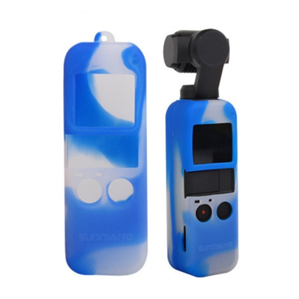 Non-slip Dust-proof Cover Silicone Sleeve for DJI OSMO Pocket(White Blue)