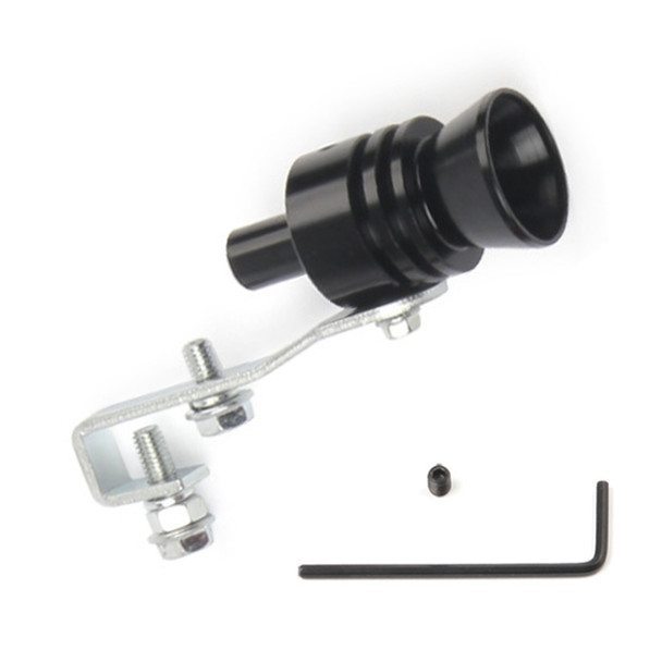 Universal Aluminum Turbo Sound Exhaust Muffler Pipe Whistle Car / Motorcycle Simulator Whistler, Size: L, Outside Diameter: 30mm(Black)
