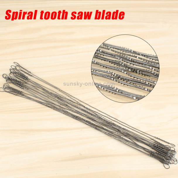 10 PCS 130 x 0.1mm High Carbon Steel Filament Small Toothed Belt Spiral Pull Flower Saw Blade for U Shape Hacksaw (OG7432)
