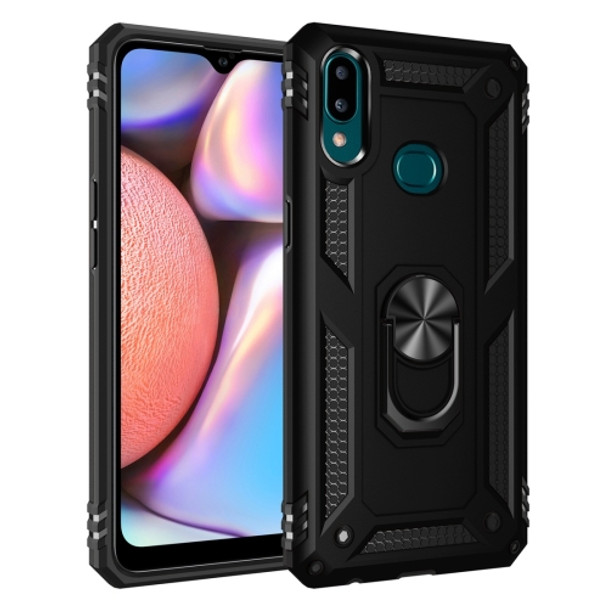 For Galaxy A10s Armor Shockproof TPU + PC Protective Case with 360 Degree Rotation Holder(Black)