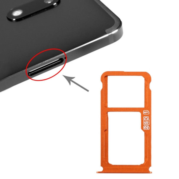 SIM Card Tray + SIM Card Tray / Micro SD Card Tray for Nokia 7 Plus TA-1062 (Orange)