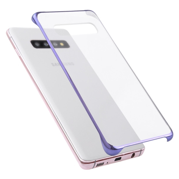Ultra-thin Transparent Plating PC Protestive Back Case for Galaxy S10+ (Purple)