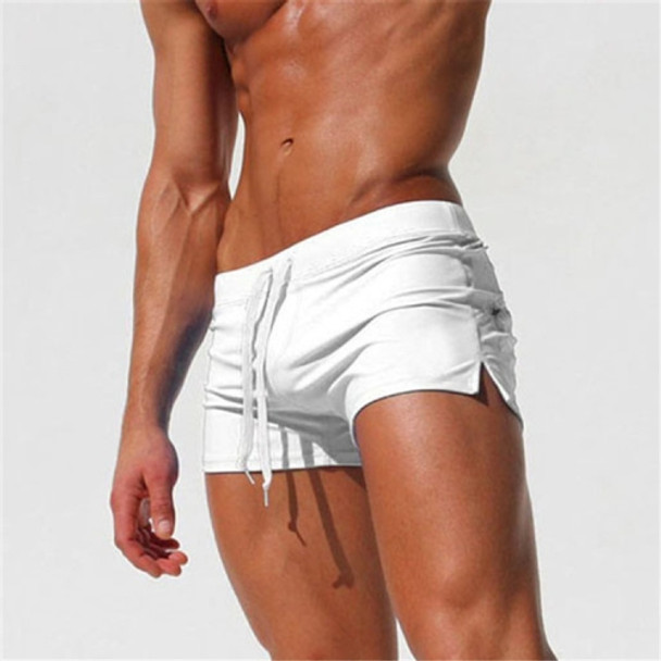 Back Pocket Flat Shorts Summer Beach Swim Shorts for Men, Size:XL(White)