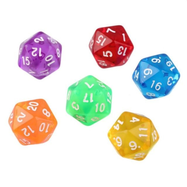 50 PCS Polyhedron Outdoor Bar Family Party Game Dice Board Game Accessories(Random Color Dlivery)