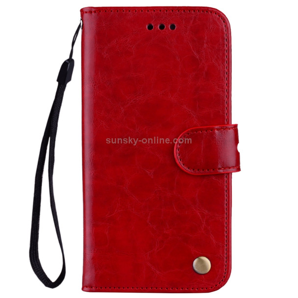 For Galaxy S9 Oil Wax Texture Horizontal Flip Leather Case with Holder & Card Slots & Wallet(Red)