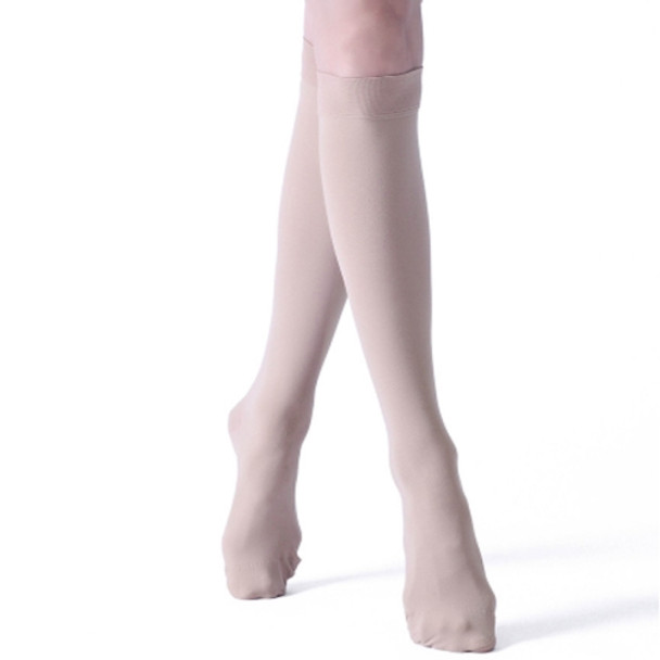 Unisex Medical Shaping Elastic Socks Secondary Tube Decompression Medical Varicose Stockings, Size:L(Skin Color - Cover Toe)