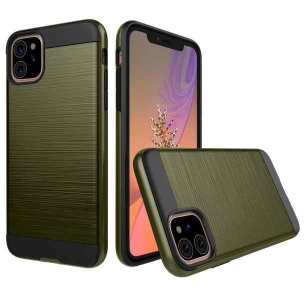 Brushed Texture Shockproof Rugged Armor Protective Case for iPhone 11(Army Green)