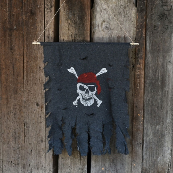 Halloween Decoration Jolly Roger Skull Banner Pirate Flag Party Supplies, Small Size: 47 x 51cm