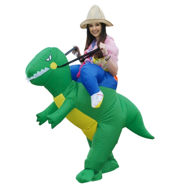 Operated Inflatable Dinosaur Fancy Polyester Dress Halloween Party Costume for Adult, Recommended Height: 1.6-1.9m(Green)