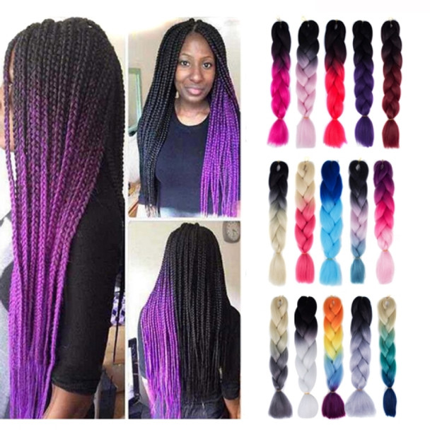 Fashion Color Gradient Individual Braid Wigs Chemical Fiber Big Braids, Random Color Delivery, Length: 60cm