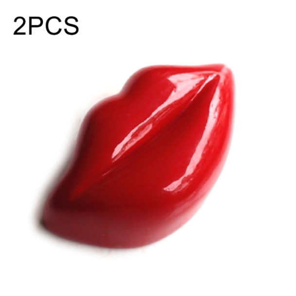 2 PCS Simulation Food Stereo Chocolate Refrigerator Magnet Decoration Stickers(Lip Shape)